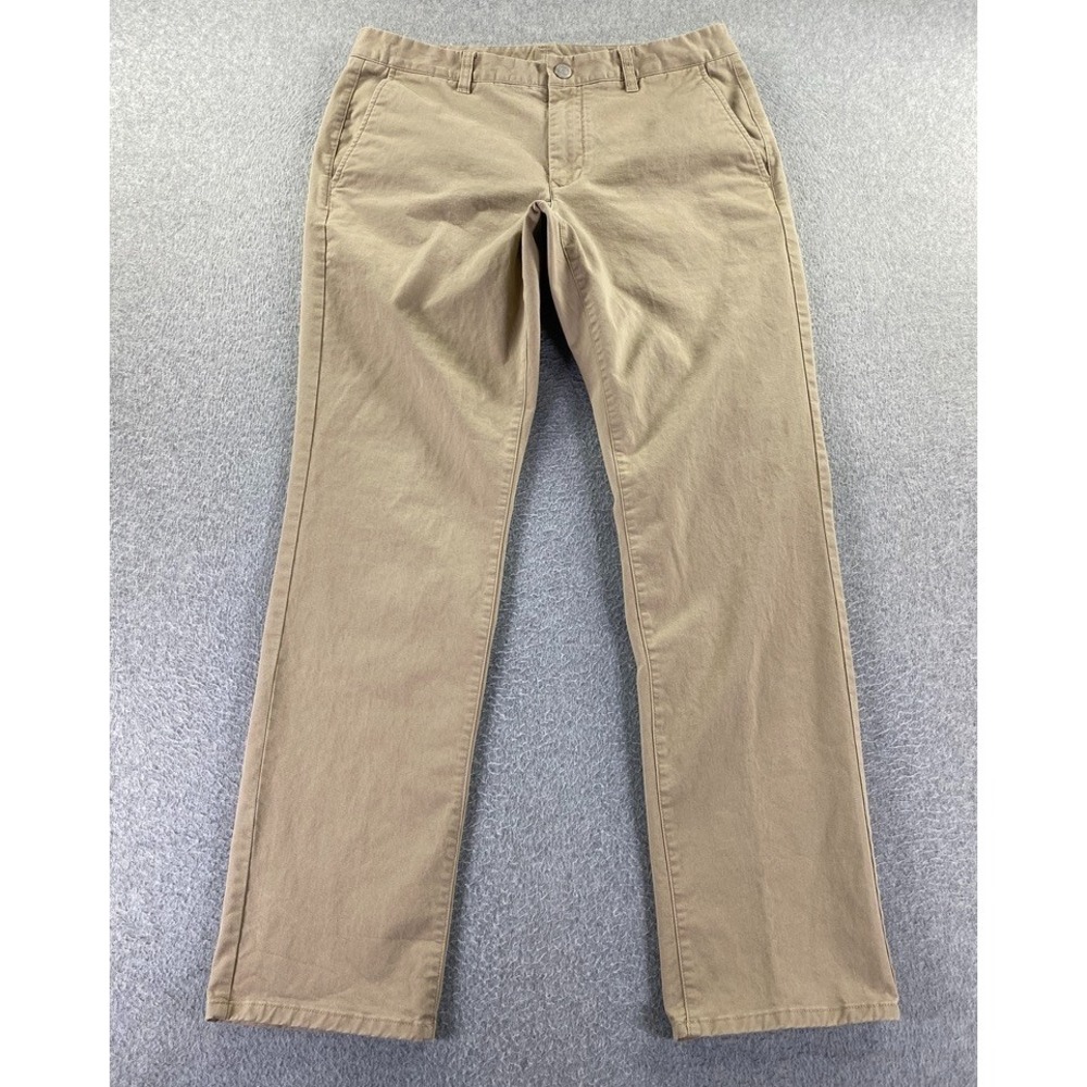 Bonobos Pants Mens 33x32 Beige Stretch Slim Fit Chinos Khaki Flat Front Casual